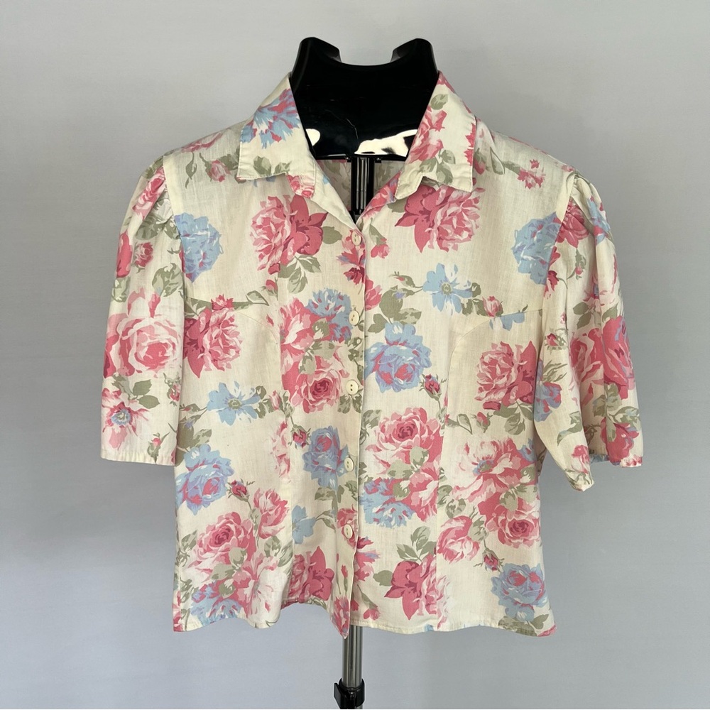 Vintage 90s Knapp Studio Floral Top - Women's Large**